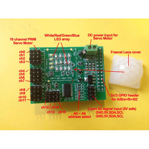 Raspberry Pi - PWM RGB-W LED HAT Board