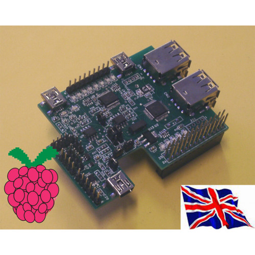 Raspberry Pi - 4 USB Hub & I2C with USB-to-TTL -RS232 - 1 Serial Port Board