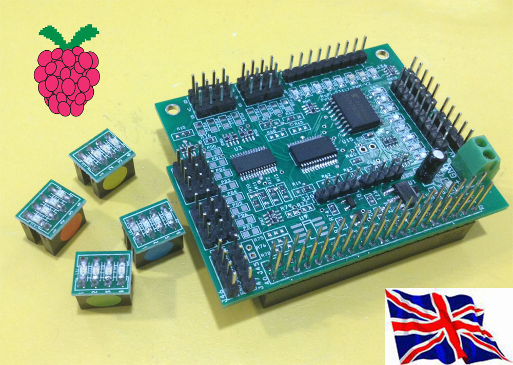 I2C 16 channel PWM Servo  & i2c 23017-1 16 GPIO Board with LED Kits for Raspberr