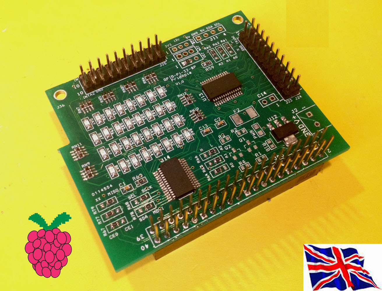 Raspberry Pi  SPI 23s17x2 -LP (long pin) Board