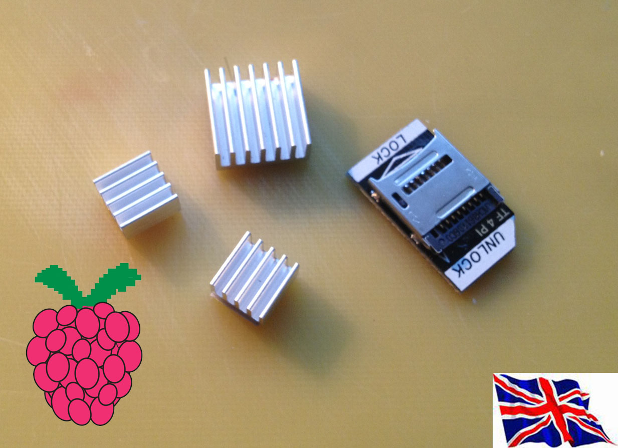 Rs- Pi Heat sink set & Micro SD card Adapter