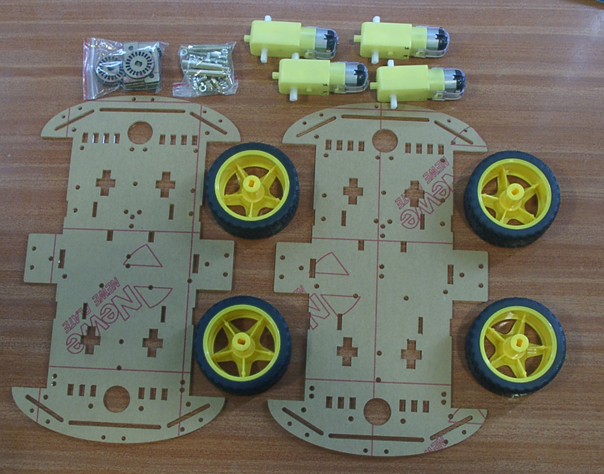 Rs- Pi 4 Motor & 4 Wheel Smart Car  Set x1