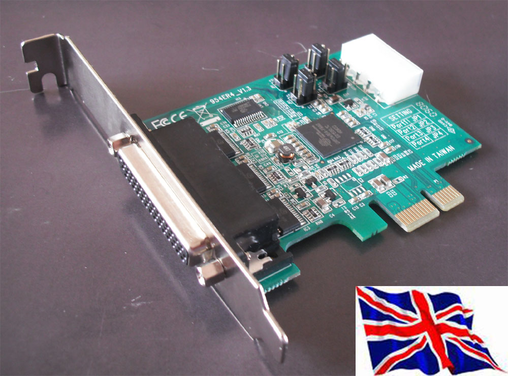 PCI Express Serial RS232 4 port 16C950 with Power Input