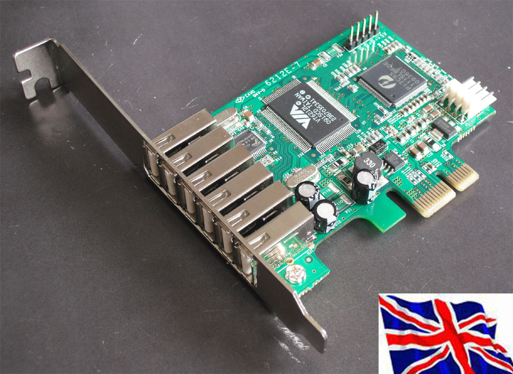 PCI Express PCIe USB 7 Port (6+1) card Adapter