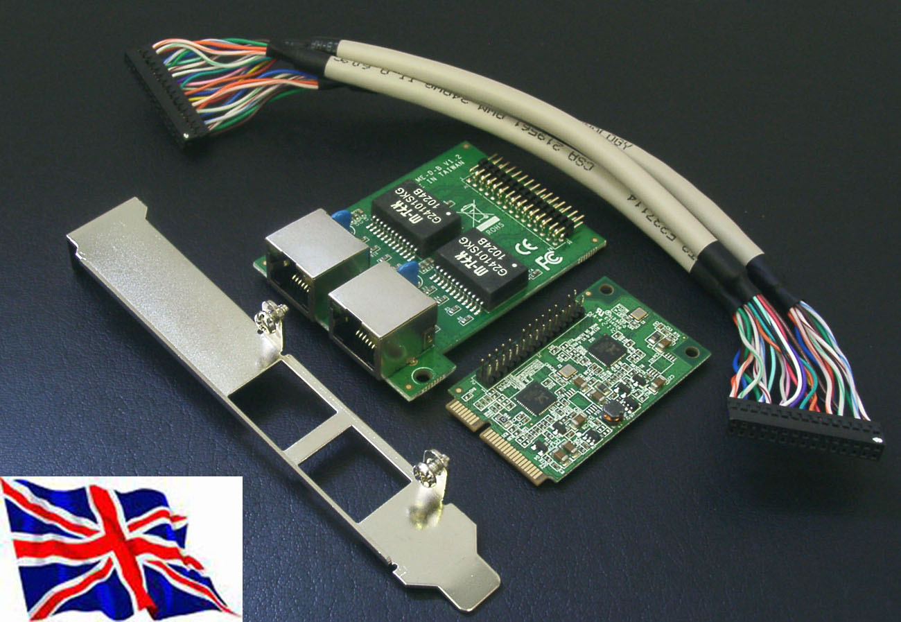 Mini PCI-e PCI Express Gigabit Ethernet x2 Adapter Card