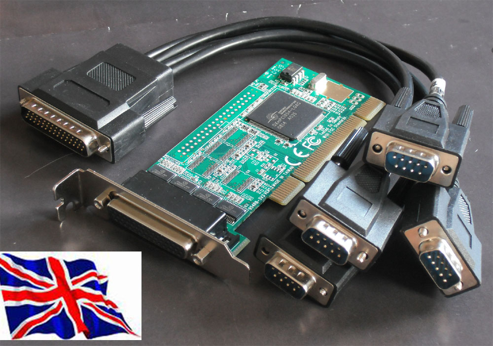 PCI RS232  4 Serial Port  Card Low Profile  16C950