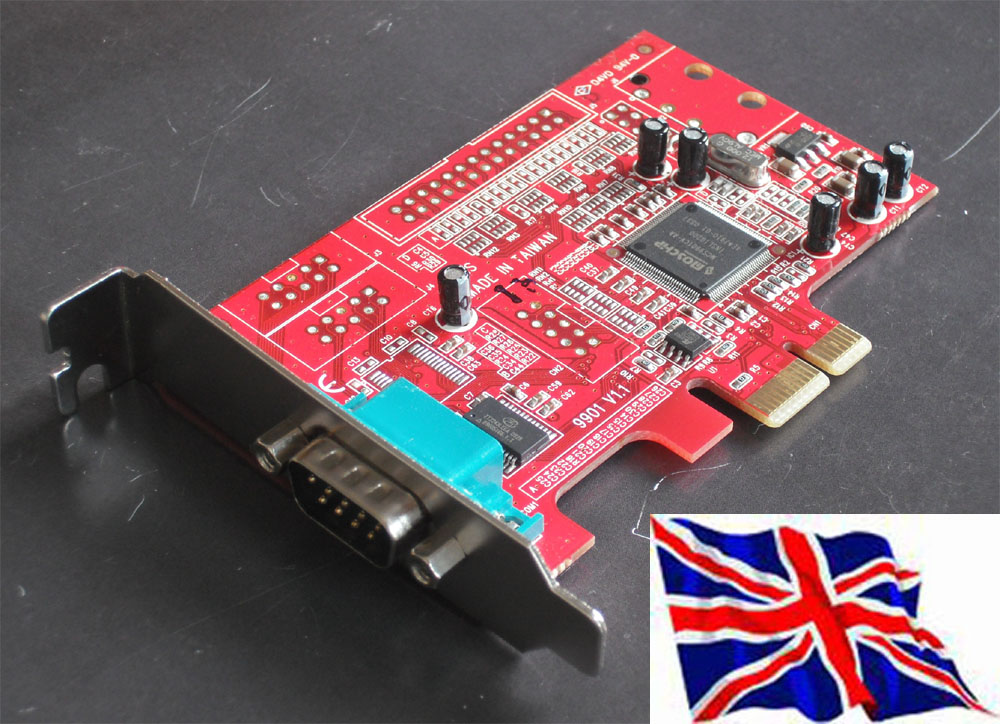 PCI Express PCIe RS232  1 port Serial 16C550 LP Low Profile  (Moschip 9922)