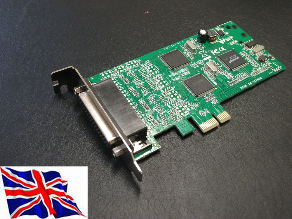 PCI Express PCIe RS232  4 port Serial 16C1050  (SystemBase 1052) Low Profile Bra