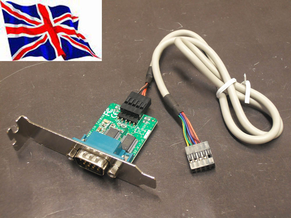 Internal USB Header to Serial RS232 Adapter with Low Profile Bracket