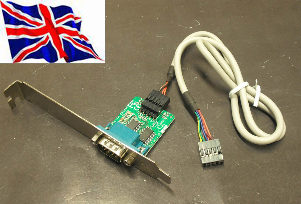 Internal USB Header to Serial RS232 Adapter with Standard Bracket