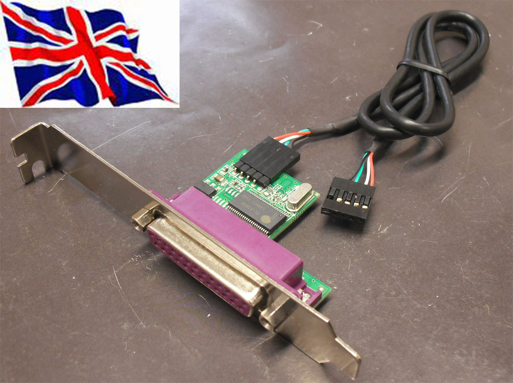 Internal USB Header to Parallel Adapter with standard Bracket