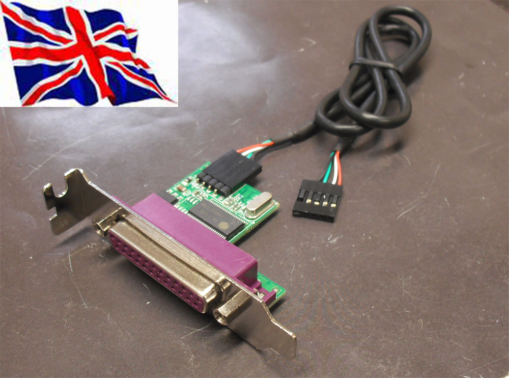 Internal USB Header to Parallel Adapter with Low Profile Bracket