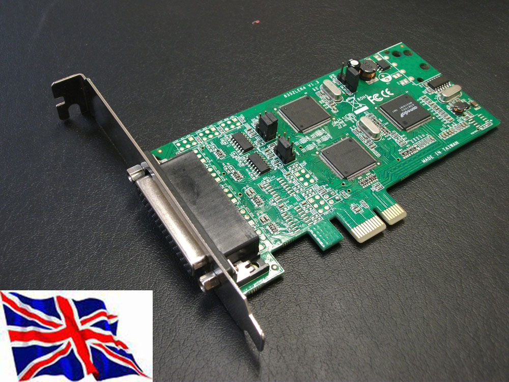 PCI Express PCIe RS232 x 2 port & RS422/485 x2 Serial 16C1050  (SystemBase 1052)