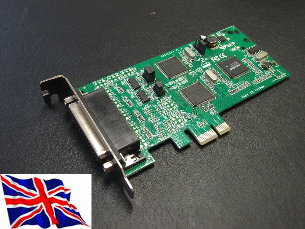 PCI Express PCIe RS232 x 2 port & RS422/485 x2 Serial 16C1050  (SystemBase 1052)