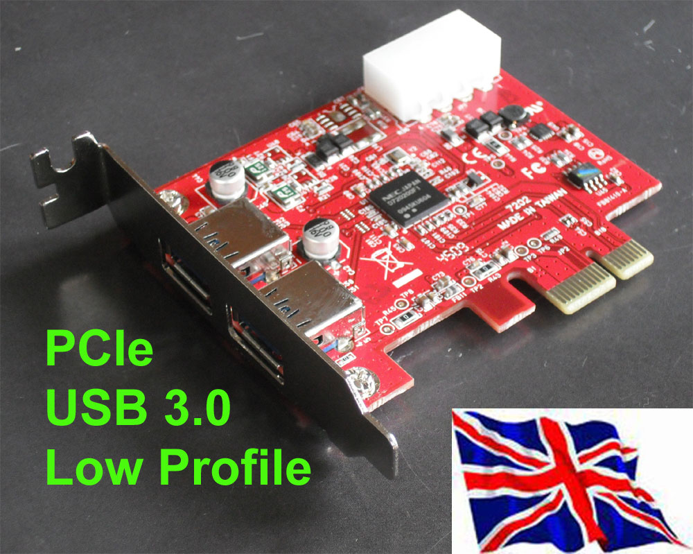 PCI Express PCIe USB 3.0 2 port NEC LP Low Profile